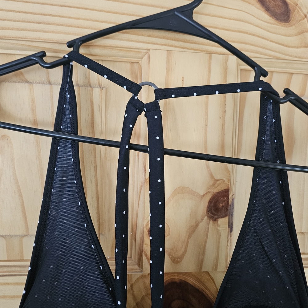 Torrid Black and White Polka Dot Swim Top - Picture 4 of 5